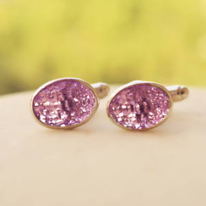 Comprar Gemelos de Amatista Natural Tallada Royal Violette con Plata de Ley 925 para Camisas Premium - Gemelos en Venta - Product Image 1