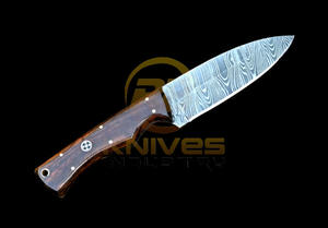 Couteau de poche pliant personnalisé en gros pour le camping et la chasse, lame en acier Damas, manche en bois, étui extérieur, OEM, DIY - Product Image 2