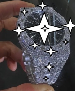 Montre de luxe à mouvement automatique en acier inoxydable avec cadran en cristal, personnalisable, unisexe, style hip-hop glacé, avec moissanite, édition limitée - Product Image 2