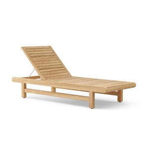 Tumbona Moderna de Teca para Exteriores con Cojín de Poliéster y Respaldo Ajustable para Patio - Product Image 4