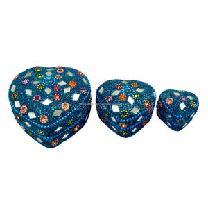 Vintage Heart Shape Jewelry <b>Box</b> Set of 3 Pcs Metal Treasure Trinket <b>Storage</b> Organizer Case for Ring Earrings Necklace Pill <b>Box</b> - Product Image 5