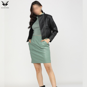 Mini-jupes taille haute en PU vert pastel décontractées avec poches fonctionnelles – Nouveau design, best-seller, excellent fournisseur pour femmes - Product Image 5