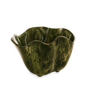 Bol de service en résine fait main, sans plomb, écologique, design classique, motif marbré aigue-marine, poli, pour cuisine, buffet, hôtel, fête - Product Image 5