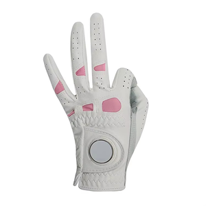 Durable <b>White</b> Golf Gloves Adults Excellent Grip Anti-Slip Soft PU Leather Breathable Hook & Loop Closure Extra Comfort Sports - Product Image 3