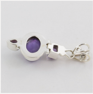 Colgante de Plata de Ley 925 con Tres Piedras de Amatista Púrpura Mágica, Joyería Hecha a Mano Más Vendida - Product Image 2