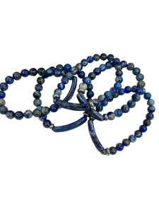 Bracelet extensible en perles de pierre de lapis-lazuli poli, forme libre, thème amour, bijoux de Noël AMAYRA CRYSTALS EXPORTS - Product Image 3
