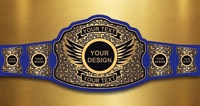 Ceinture de lutte personnalisée en PU vert avec plaque dorée et espace pour logo, pour équipement d'entraînement d'arts martiaux, ceinture de trophée personnalisée pour la lutte