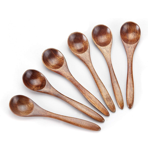 Juego de cucharas de té de madera estándar de 10 ml con mango corto, diseño minimalista ecológico para regalos, cucharas hechas a mano en oferta. - Product Image 5