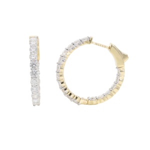 Pendientes de Aro Eternity Simétricos de Lujo con Corte Brillante de 2.04ct, Oro Sólido de 14K con Baño de Rodio, Joyería Premium para Mujer - Product Image 2