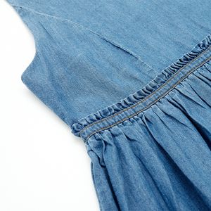 ODM Robes ouvertes d'été à glissière au dos bleu solide pour enfants et enfants - Product Image 5