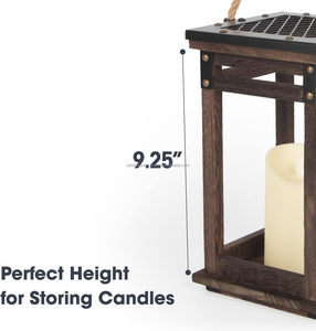 Decorative Handmade Wooden <b>Lantern</b> <b>Candle</b> Holder Customized Shape for LED Flameless <b>Candles</b> Vintage Farmhouse Hanging Tabletop - Product Image 3