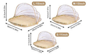 ฝาครอบอาหารทำมือจากไม้ไผ่รักษ์โลก พร้อมลายเพ้นท์รูปทรงกรงสี่เหลี่ยม สำหรับใช้ในเทศกาลอีสเตอร์ - Product Image 2