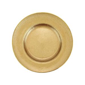 Assiette de service ronde en métal poli, design minimaliste et solide, compatible lave-vaisselle - Product Image 3