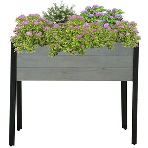 Boîte de jardinière en bois rectangulaire de haute qualité Pots de fleurs de jardin extérieurs personnalisés Application domestique du Vietnam - Product Image 1