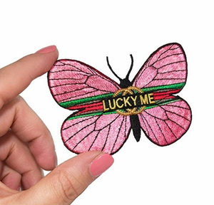 Parche Termoadhesivo Bordado con Mariposas Lucky Me, Aplique de Moda para Ropa, Chaquetas y Bolsos - Product Image 1