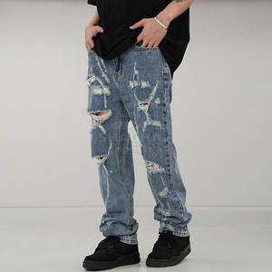 กางเกงยีนส์ทรงตรงแบบเรกูลาร์สำหรับใช้ในชีวิตประจำวัน คุณภาพทนทาน กางเกงผู้ชายแบบฟอก - Product Image 5