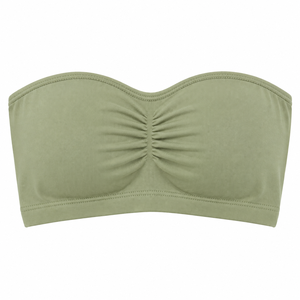 Top de Baño para Mujer, Negro, Sin Tirantes, de Poliéster Transpirable, Copa Completa con Aros, Espalda Cruzada, Sin Costuras, para Playa, OEM ODM - Product Image 2