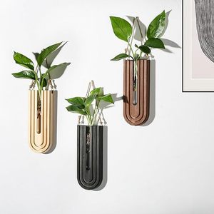 Jarrón de Bambú Moderno Hecho a Mano para Montar en la Pared con Soporte para Plantas Colgantes y Decoración de Raíces para Hogar u Oficina - Product Image 3