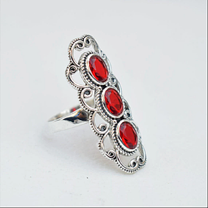 Designer Beautiful Red <b>Garnet</b> <b>Ring</b> Antique Style 925 Sterling <b>Silver</b> Gemstone <b>Ring</b> Handmade <b>Silver</b> Jewelry <b>Ring</b> For Her - Product Image 2