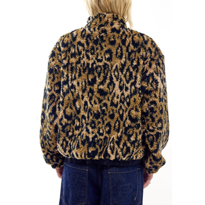 Veste en polaire Sherpa Teddy à imprimé léopard personnalisée pour femmes et filles, mode décontractée, avec broderie pour l'hiver, service OEM - Product Image 2