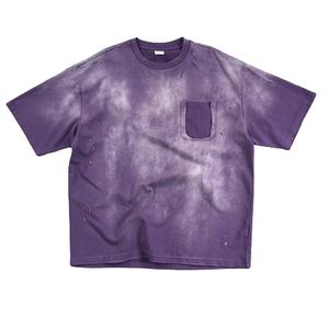 Camisetas de 275g de Algodón 100% de Alto Gramaje para Hombre, Estampado Digital Casual, Estilo Hip Hop, Oversize, Efecto Desgastado por el Sol y Lavado Ácido - Product Image 1