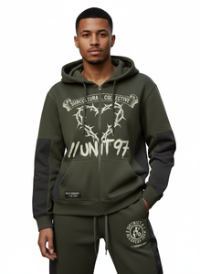 Custom Unisex Acid Wash Applique Patch Zip Hoodie Shorts <b>Set</b> Graphic Streetwear OEM ODM Private Label Apparel Manufacturer - Product Image 5