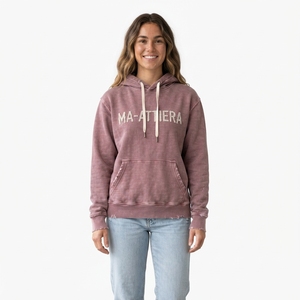 Women's Dusty Pink <b>Washed</b> Distressed Hoodie Fleece Pullover Sweatshirt Kangaroo Pocket Streetwear - Product Image 1