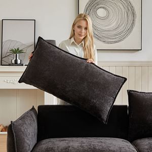 D0100H58P6T elegante y moderno Chenille Triple sofá seccional sala de estar ancho Extra 2 almohadas acolchadas gruesas asiento trasero reposabrazos - Product Image 6