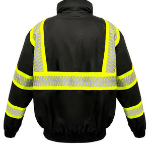 Breathable <b>Top</b> Quality <b>Reflective</b> Safety Jackets Professional Made Zipper Style Men's Work Wear Safety Jackets with Pockets - Product Image 3