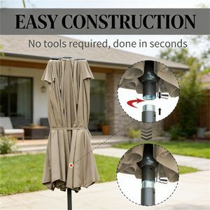 Ombrellone da Terrazza a Tema Caffè con Base, Ombrellone da Esterno per Cortile, Giardino e Caffetteria - Product Image 2