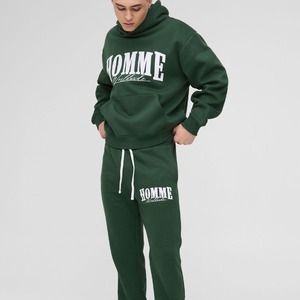 Conjunto Deportivo Holgado Personalizado para Hombres y Niños, de Algodón de Alta Calidad, con Sudadera con Cremallera y Pantalones Acampanados - Product Image 1