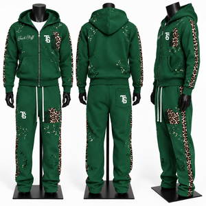 Nouvel ensemble de survêtement unisexe coupe-vent imprimé, personnalisable, 2 pièces, haute qualité, séchage rapide, 100% coton, design sportif - Product Image 5