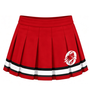 Ensemble uniforme de cheerleading rouge et blanc, haut à manches courtes, jupe plissée, tenue d'équipe sportive, entraînement, compétition, performance sportive - Product Image 4