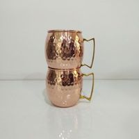 Tasses à mule en cuivre antique, tasses à cocktail Moscow Mule classiques, vaisselle de bar artisanale, pour restaurant, hôtel, usage domestique