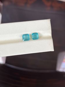 มรกตธรรมชาติจากแซมเบีย ทรงแอสเชอร์สีเขียวขัดเงา คู่ขนาด 7 มม. น้ำหนัก 3.2 กะรัต สำหรับทำเครื่องประดับ - Product Image 1