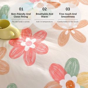 3-Piece Spring Pink Floral Duvet Cover Set for Adults King Size Bedding 2 Pillowcases Home Bedroom Pink Flowers Bedding Set - Product Image 4