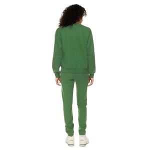 Sudadera Verde de Cuello Redondo para Mujer, Color Sólido, Manga Larga, Tejido de Algodón, Corte Regular, para Otoño, con Bordado Frontal - Product Image 4