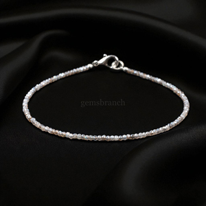 Pulsera de Labradorita Mística con Cuentas Microfacetadas de 2mm, Pulsera de Piedras Preciosas Redondas, Joyería de Cristal Curativo para Mujer, Hecha a Mano, Natural - Product Image 6