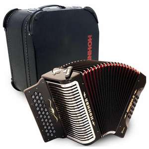 MEJOR PRECIO para el Acordeón de Botones Hohner Corona II Xtreme FBbEb con Funda y Correas, Color Negro Jet - Product Image 1