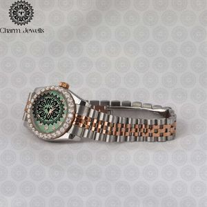 Montre de luxe pour femme Charm_Jewells en acier inoxydable, cadran rond, mouvement à quartz analogique, lunette en cristal de 30 mm, bijoux de mode - Product Image 6