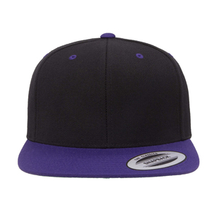 Black <b>Purple</b> 6-Panel Snapback Cap Unisex Adjustable Street Style Twill <b>Hat</b> - Product Image 1