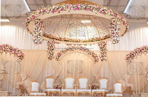 Nouvelles décorations de mariage indiennes de designer, panneau de montage de mandap en plastique renforcé de fibres durable pour les fêtes, accessoires, boîte, autres - Product Image 2