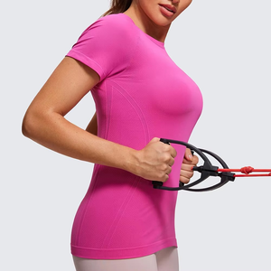 Commandez dès maintenant : T-shirt de sport pour femme à séchage rapide, tissu anti-humidité, coupe ajustée, OEM ODM, logo personnalisé, vente en gros - Product Image 5