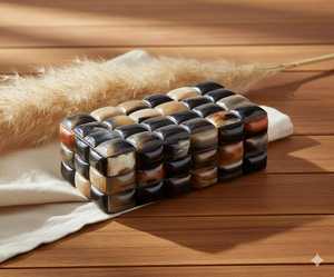 Handcrafted Natural Buffalo Horn Jewelry <b>Box</b>: Rustic Mosaic <b>Trinket</b> Organizer | rectangular decorative <b>box</b> Handmade MDF - Product Image 1
