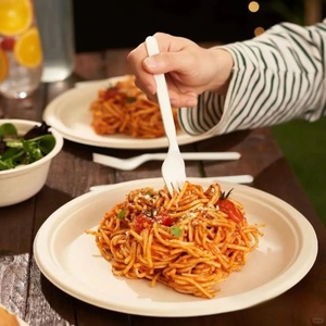 Fourchette en papier jetable durable pour la maison, la cuisine et les utilisations commerciales, fourchette en papier de 155 mm pour les événements en plein air et les festivals culinaires - Product Image 1