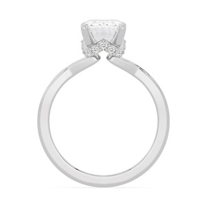Cautivador Anillo de Compromiso de Oro Rosa de 10K con Diamante Cultivado en Laboratorio de 3.15 ctw, Corte Redondo y Esmeralda, Joyería Nupcial de Lujo - Product Image 4