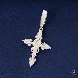 Pendentif Croix en Argent 925 et Moissanite, Plaqué Or, Sertissage à Griffes, Coupe Ronde Brillante, Collier Chaîne Hip Hop Chrétien, Bijou Cadeau - Product Image 5