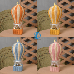 Kareem Ramadan Decoration Eid Gift Woven Rattan Hot Air <b>Balloon</b> Gift Basket Candy Holder Islamic Party Favor Decoration - Product Image 5
