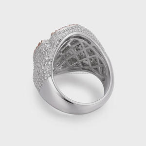 Bague de fiançailles et de mariage style hip-hop à taille baguette, en argent sterling 925 plaqué rhodium, sertie pavé, motif croix, pour femme - Product Image 5