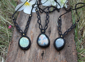 Conjunto de Collares de Macramé de Jade al por Mayor, Colgantes de Jade Natural con Destellos, Cordón Negro, Joyería Clásica de Cristal, Collares Hechos a Mano, Budismo - Product Image 2